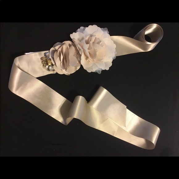 Boho Flower & Jewel Bridal Sash main image 4